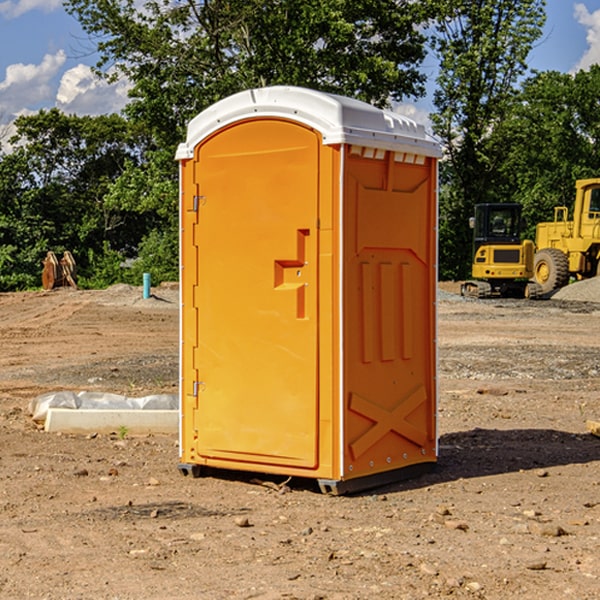 how often are the porta potties cleaned and serviced during a rental period in Gobles